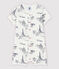 Babies' Toile de Jouy Paris Cotton Playsuit MARSHMALLOW white/MEDIEVAL blue