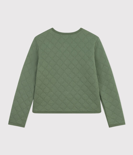 Women's Quilted Tube Knit Cardigan CROCO green
