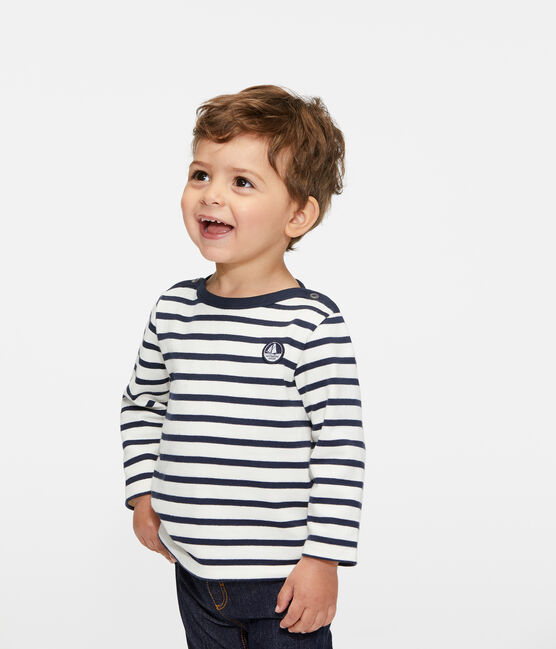 Unisex Baby's Iconic Sailor Top COQUILLE beige/SMOKING blue