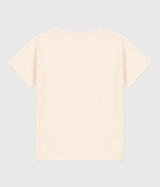 Boys' Short-Sleeved Cotton T-Shirt AVALANCHE Ecru