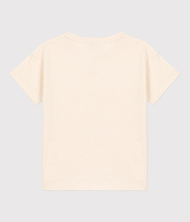 Boys' Short-Sleeved Cotton T-Shirt Ecru