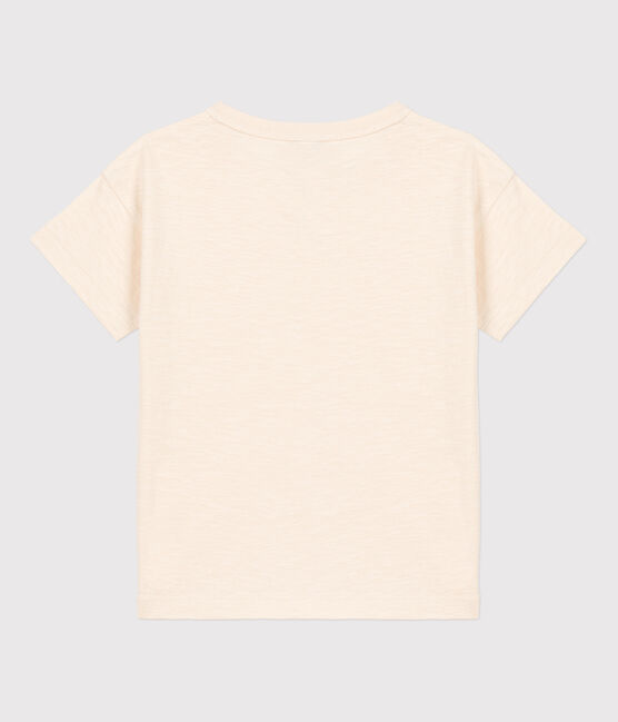 Boys' Short-Sleeved Cotton T-Shirt AVALANCHE Ecru