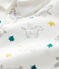 Babies' Footless Cotton Sleepsuit with Collar MARSHMALLOW white/MULTICO white
