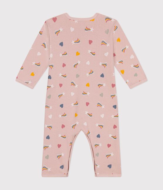 Babies' printed cotton footless pyjama suit SALINE pink/MULTICO white