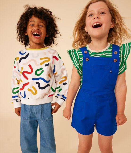 Girls' Lightweight Striped Jersey T-Shirt PRADO /AVALANCHE