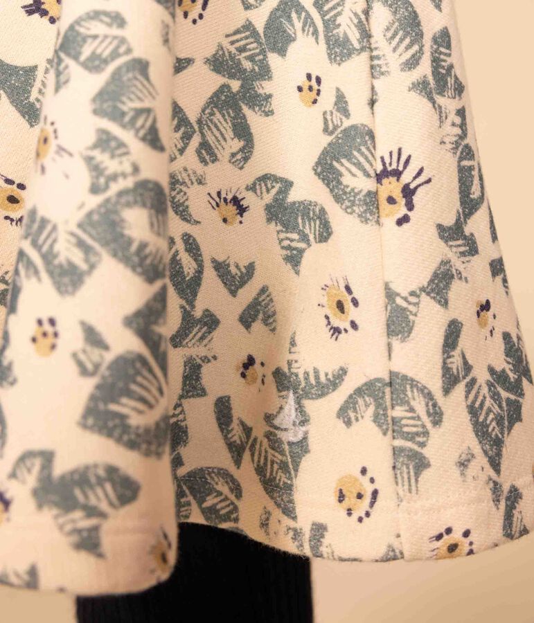 Girls' brushed fleece skirt Ecru/multicolor