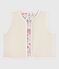 Babies' sleeveless cardigan in printed cotton poplin and sherpa MILK /MULTICO