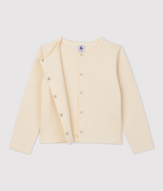 Girls' Cotton Cardigan AVALANCHE Ecru