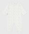 Babies' footless openwork floral-print cotton pyjama suit MARSHMALLOW white/MULTICO white