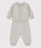 Babies' Wool/Cotton Knit Clothing - 2-Piece Set BELUGA CHINE grey