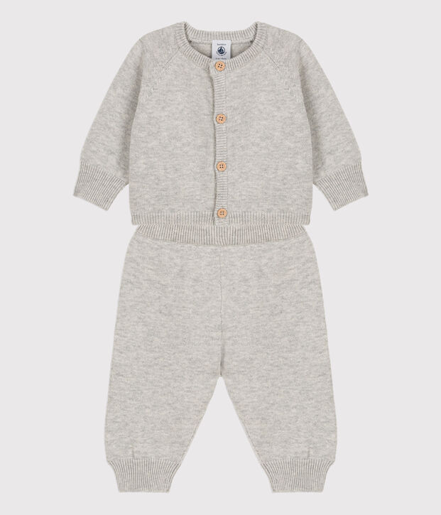 Babies' Wool/Cotton Knit Clothing - 2-Piece Set BELUGA CHINE