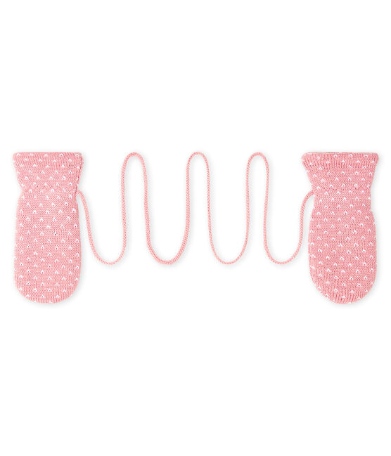 Unisex Baby Fleece-Lined Mittens CHARME pink/MARSHMALLOW white