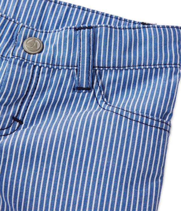 Baby boys' striped trousers blue/white