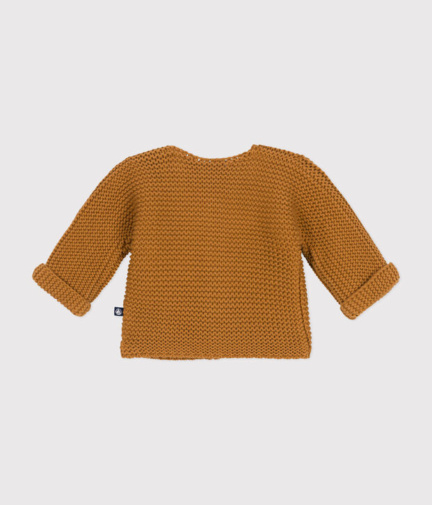Babies' Moss Stitch Knit Cardigan brown