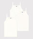 Girls' Mini Heart Patterned Cotton Strappy Vests - 3-Pack