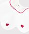 Babies' cotton bib with embroidered hearts white