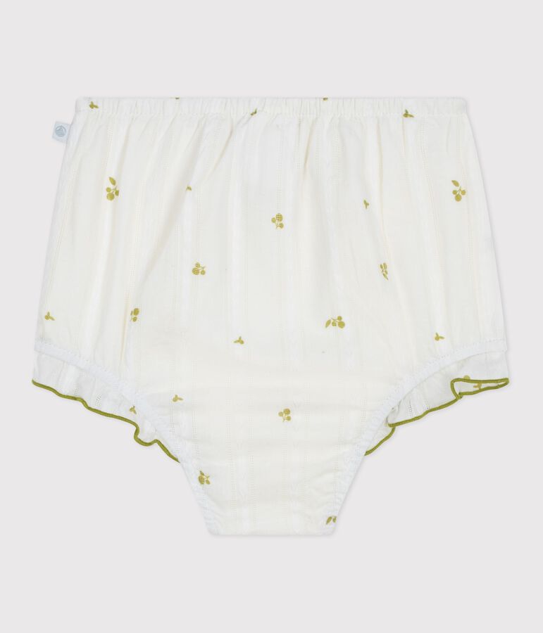 Babies' cotton bloomers printed with flowers green/green