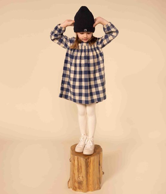 Girls' long-sleeved dress in checked cotton flannel INCOGNITO /AVALANCHE