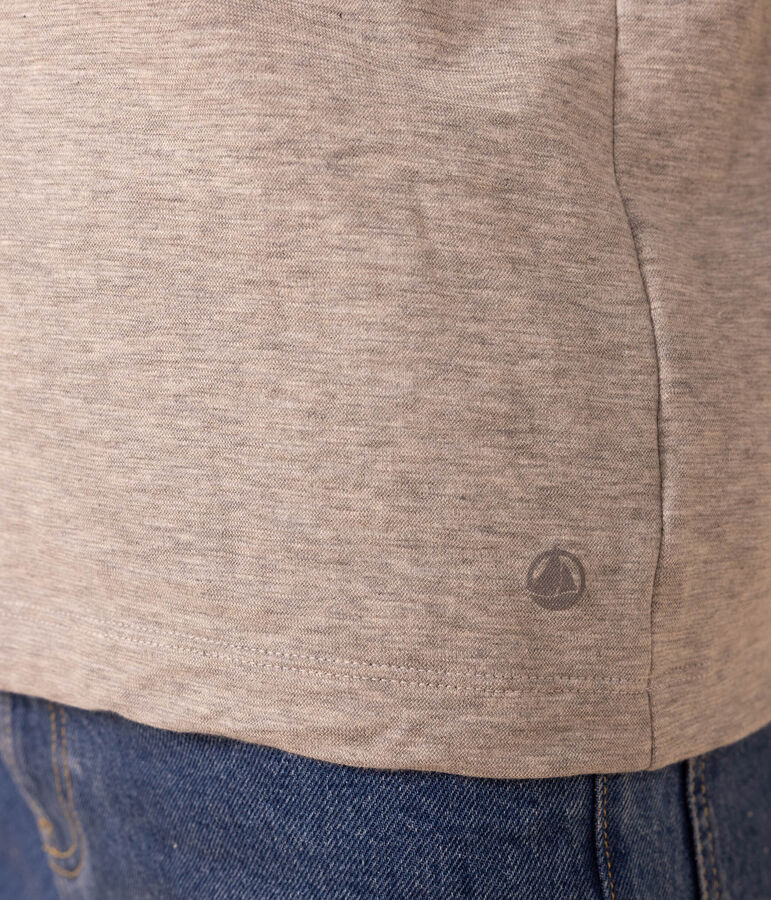 Women's straight fit roll neck cotton T-shirt grey