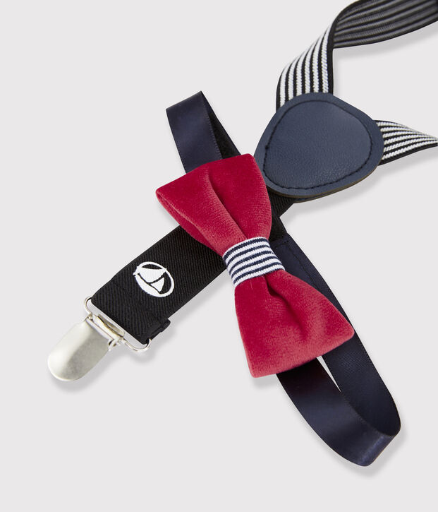 Braces and bow tie set blue/white/red
