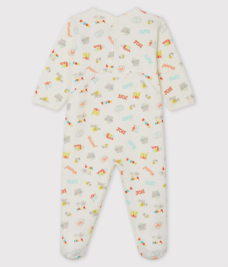 Babies' Fleece Sleepsuit MARSHMALLOW white/MULTICO white