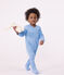 Babies' stripy cotton pyjama suit DELPHINIUM /MARSHMALLOW