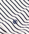 Women's Iconic Striped Cotton V-neck T-Shirt MARSHMALLOW white/SMOKING blue