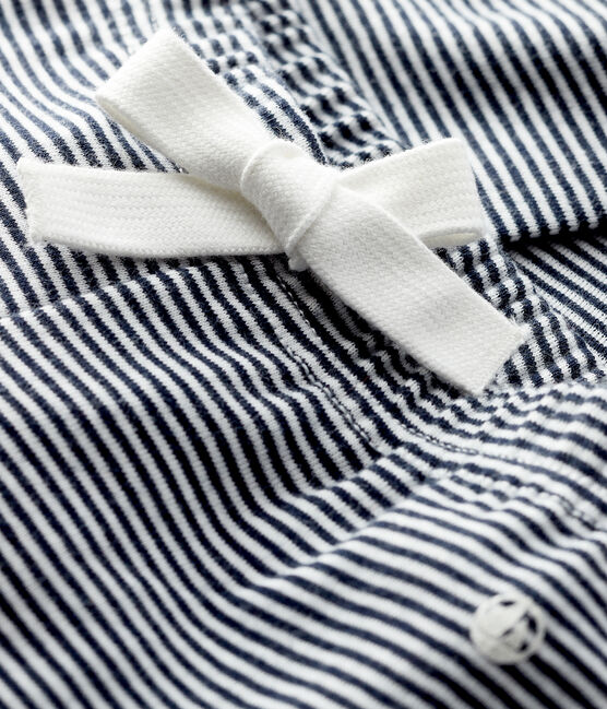 Baby girl's pinstriped trousers SMOKING blue/MARSHMALLOW white