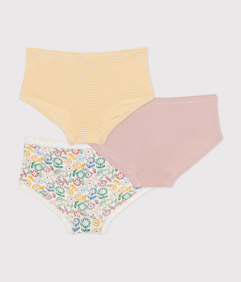 Children's high-waisted cotton knickers - 3-pack multicolor