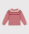 Girls' cotton and wool jacquard cardigan ROSEWOOD pink/AVALANCHE