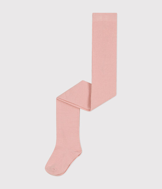 Children's plain cotton jersey tights SALINE pink