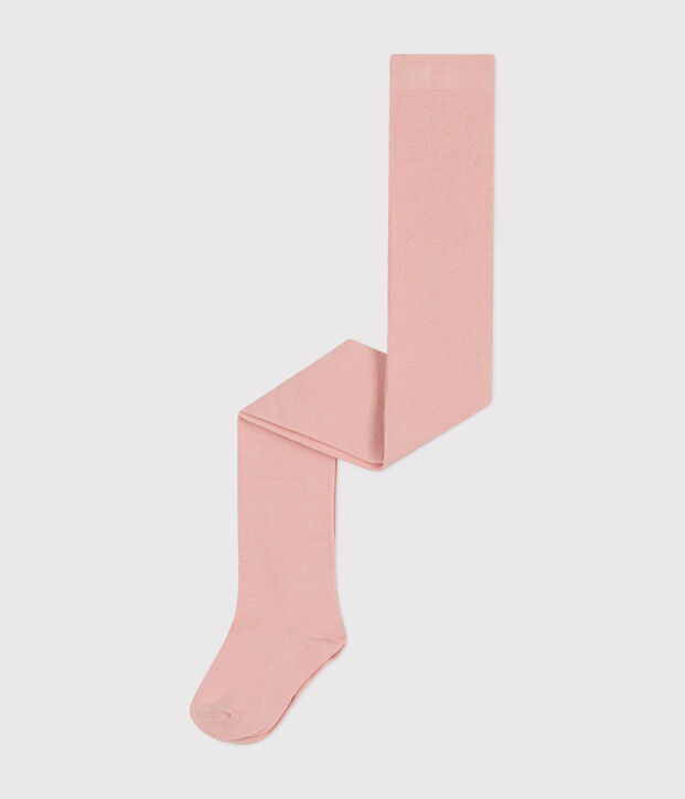 Children's plain cotton tights pink