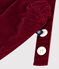 Babies' plain corduroy shorts with shoulder straps AMARANTE