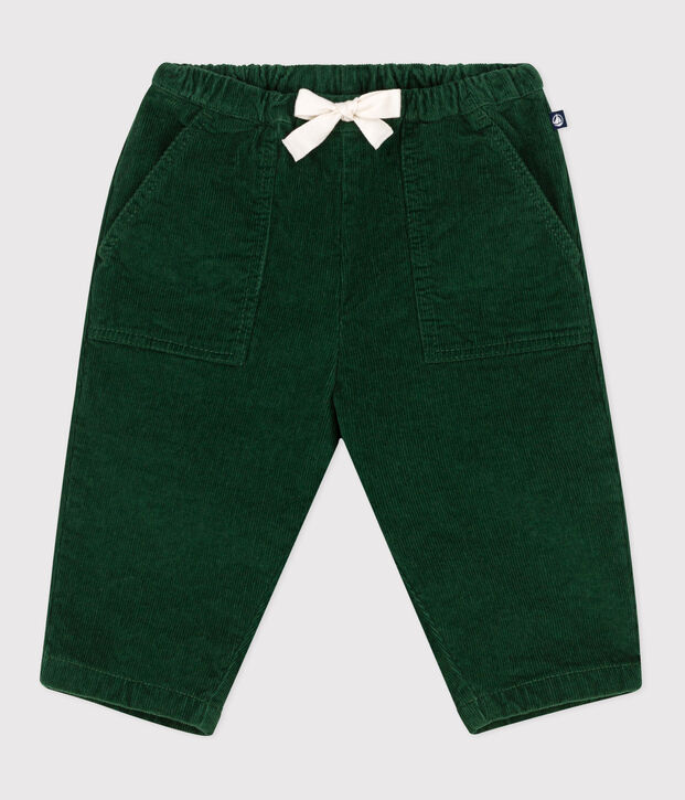 Babies' plain corduroy trousers green