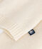 Cardigan with a ruff in knitted fabric containing wool AVALANCHE Ecru