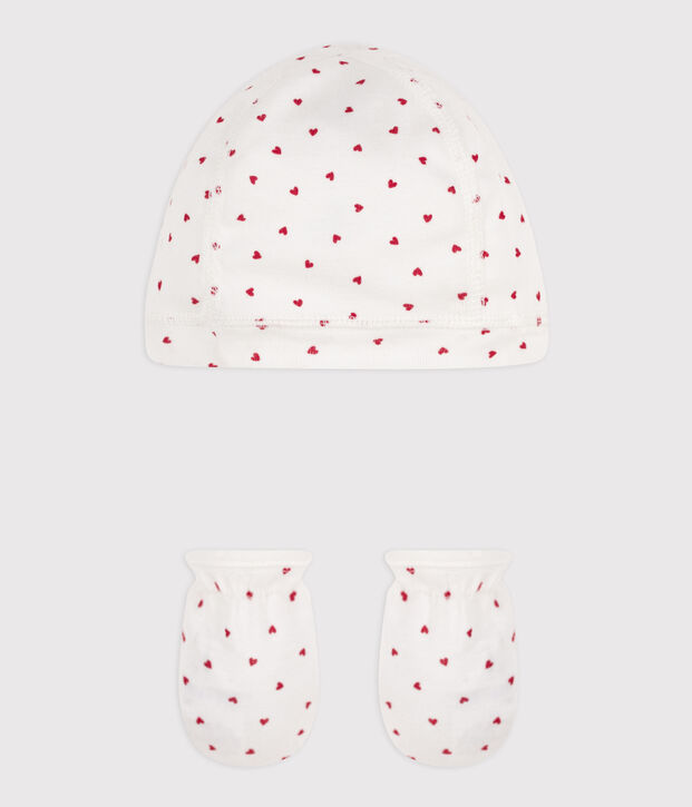 Cotton Hat and Mittens Set multicolor