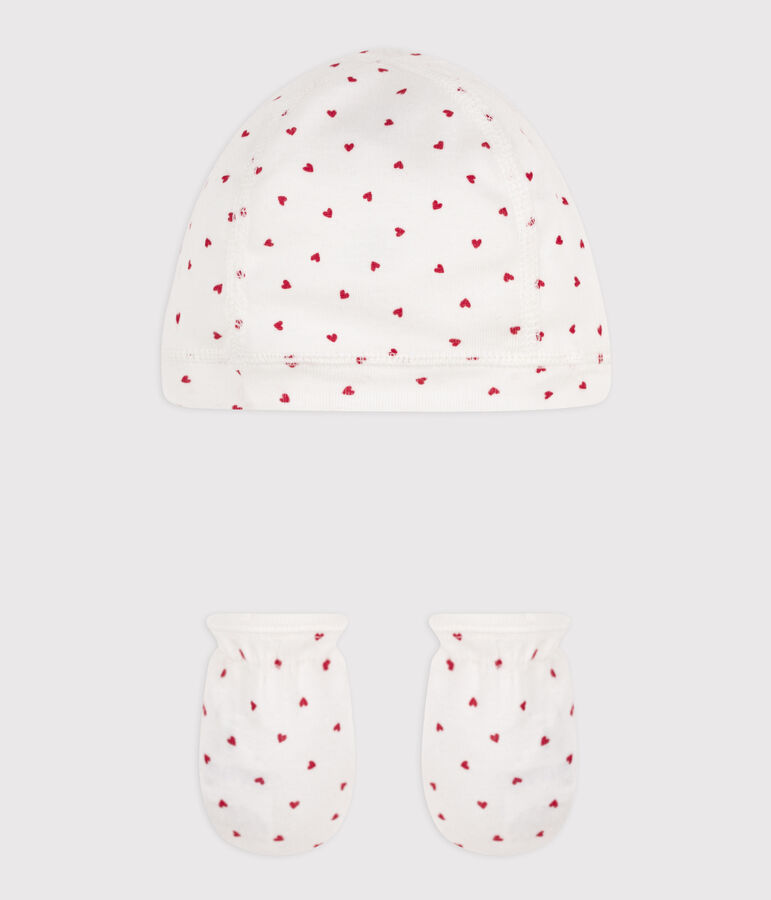 Cotton Hat and Mittens Set multicolor