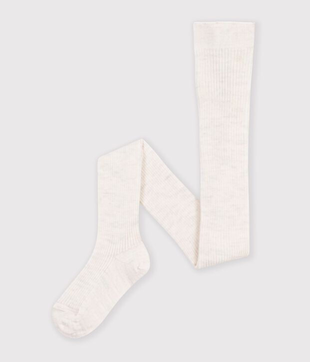 Children's plain wool and cotton tights MONTELIMAR CHINE