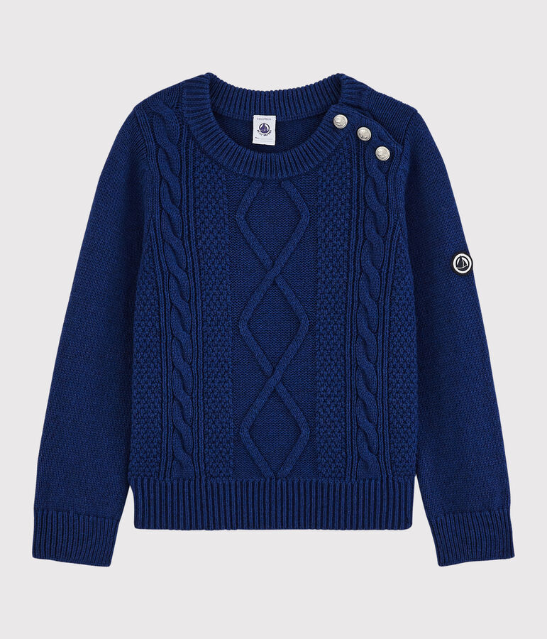 Boys' Wool and Cotton Pullover blue