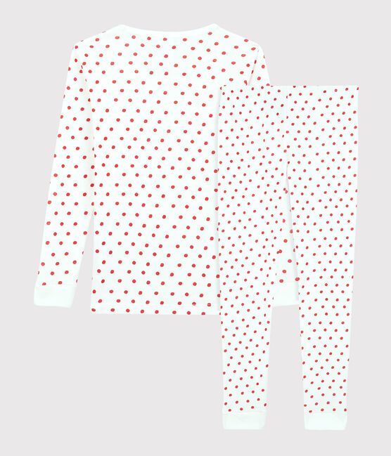 Unisex Snugfit Paris Print Cotton Pyjamas MARSHMALLOW white/PEPS red