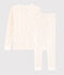 Girls' Snugfit Multicoloured Spots Organic Cotton Pyjamas MARSHMALLOW white/MULTICO white