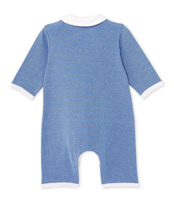 Baby boy milleraies-striped all-in-one DELFT blue/ECUME white