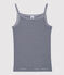 Women's Iconic Organic Cotton Strappy Top SMOKING blue/MARSHMALLOW white