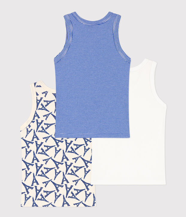 Boys' Paris Cotton Vests - 3-Pack multicolor