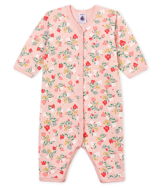 Baby Girls' Soft Footless Sleepsuit JOLI pink/MULTICO white