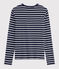 Women's iconic round neck T-shirt SMOKING blue/MARSHMALLOW white