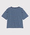 Women's Boxy Cotton T-Shirt MEDIEVAL blue/MARSHMALLOW white