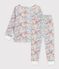 Children's floral cotton pyjamas white/multicolor