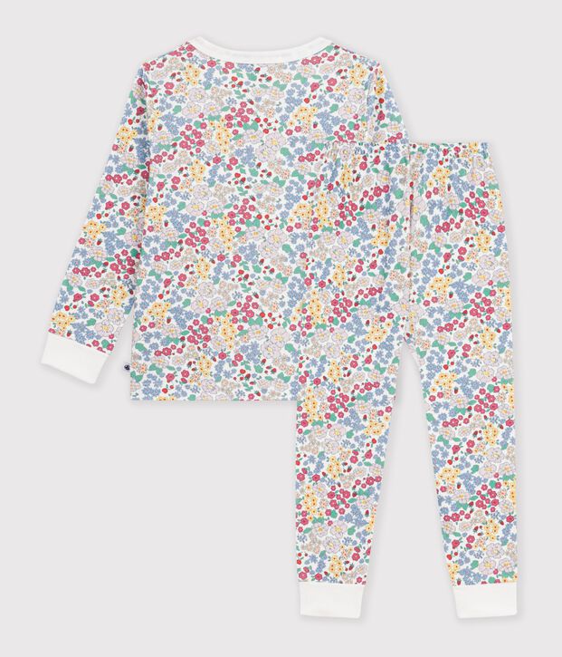 Children's floral cotton pyjamas white/multicolor