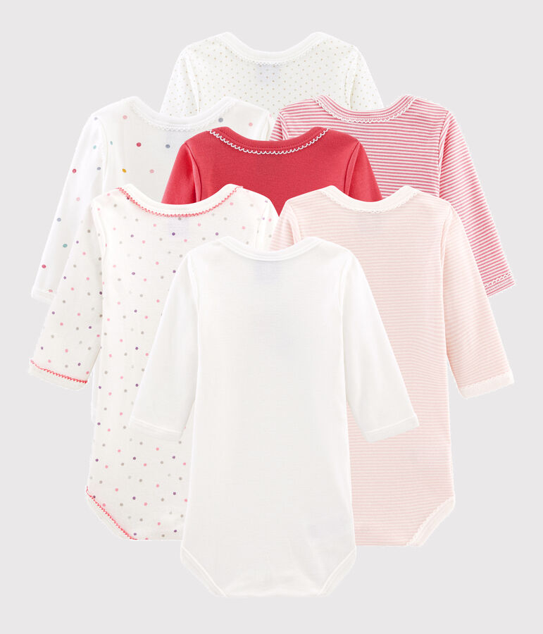 Baby girls' surprise set of long-sleeved bodysuits - 7-pack multicolor